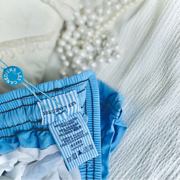 LES CANEBIERS | XS/S | All Over Lobster Light Blue Menβs Swimtrunks Boardshorts - Picture 8 of 16